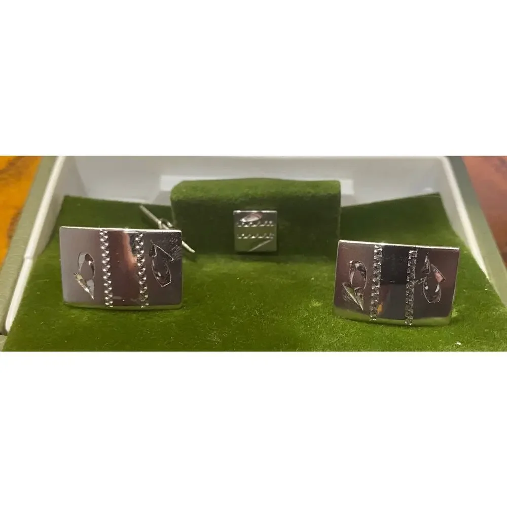 VTG Sterling Silver Mr X (Executive) Cufflink Set, IOB